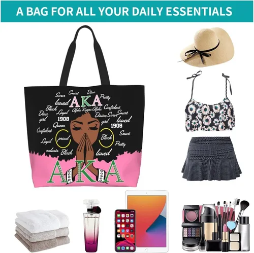 Miniatura 7 de Bolsos de hombro para mujer, grandes, ligeros, de lona con paneles para compras, trabajo, viajes