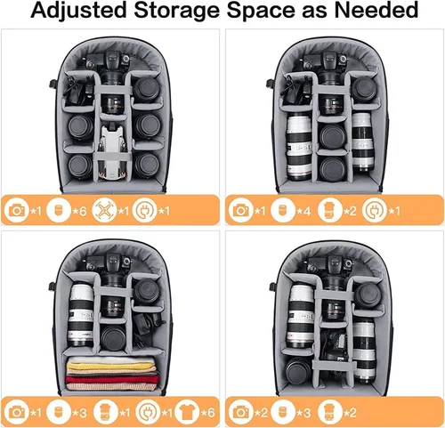 Miniatura 2 de MOSISO Mochila para cámara DSLR/SLR/SLR/sin espejo, impermeable, simétrica geométrica, carcasa rígida con soporte para trípode y compartimento