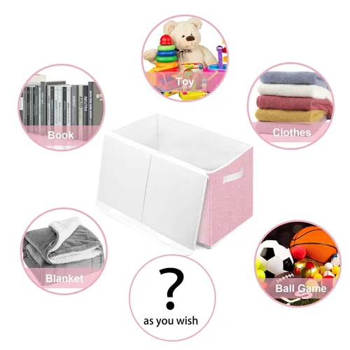 Miniatura 5 de Pantryily Caja de almacenamiento de juguetes para niñas, cajas organizadoras y almacenamiento con tapas y asas para guardería, sala de juegos, 24.5