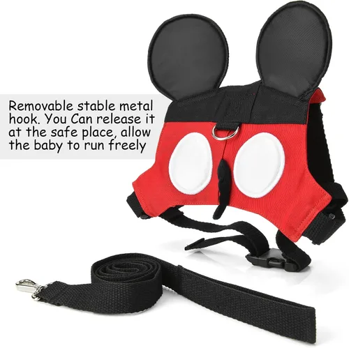 Miniatura 4 de Cinturón antipérdidas para niño pequeño con minicorrea de seguridad para niños y niñas, Rojo