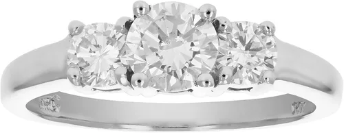 Miniatura 3 de Vir Jewels - Anillo de compromiso de diamantes con 3 piedras certificadas de 0,60 quilates, oro blanco de 14 quilates SI2-I1