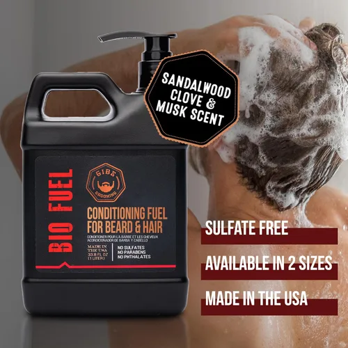 Miniatura 3 de GIBS BioFuel - Acondicionador hidratante para barba y cabello, 33.8 onzas líquidas (paquete de 1)