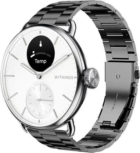 Compatible con Withings Smartwatch Bands, Lamshaw 0.709 in, 0.787 in, acero inoxidable, correa de repuesto de metal para hombres y mujeres,