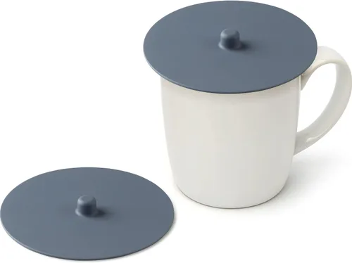 Miniatura 13 de Carrotez Paquete de 2 tapas de silicona para tazas, tapas para tazas de 4.3 pulgadas, tapas de silicona reutilizables para tazas de café y té