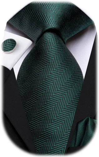 Miniatura 28 de Dubulle Corbata tejida de cachemira para hombre y gemelos de pañuelo para hombre, conjunto de gemelos para boda formal y negocios