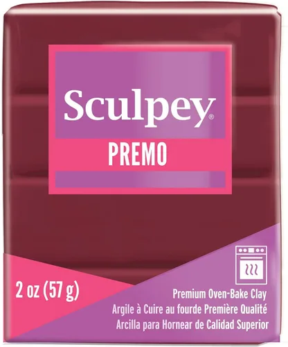 Sculpey - Arcilla para horno Alizarin Crimson Premo! - Arcilla no tóxica para esculpir, joyas, modelado, proyectos escolares, artes y manualidades,