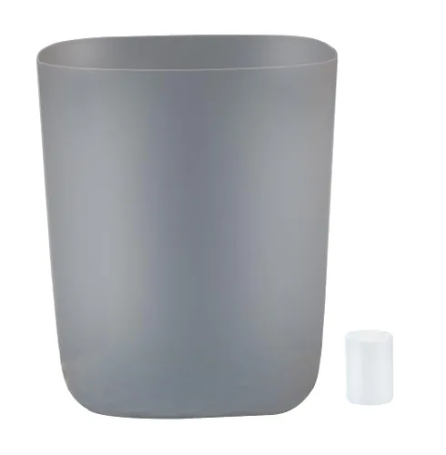 Bote de basura pequeño con 60 bolsas de basura, papelera de reciclaje de 2.5 galones para baño, dormitorio, oficina, cocina (1, gris)