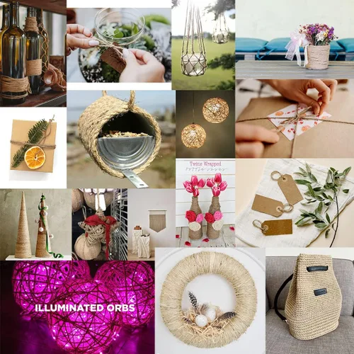 Miniatura 5 de SMART&CASUAL - Cuerda de yute de 328 pies para envolver regalos, manualidades, plantas, jardín, Navidad, artesanías, decoración casera y embalaje