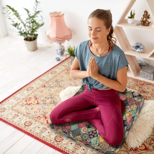 Miniatura 2 de Cojín de meditación con mandala, tapete de meditación bohemio, almohadas de meditación para sentarse en el suelo, cojines para sentarse en casa y al