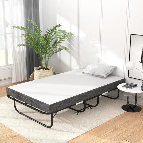 Miniatura 2 de Cama plegable con colchón de 75 x 38 pulgadas, cama plegable adicional con colchón de espuma viscoelástica de 5 pulgadas y marco súper resistente