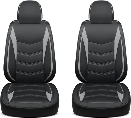 Miniatura 10 de LUCKYMAN CLUB Fundas de asiento solo delanteras para Tacoma 2005-2023 con piel sintética impermeable (solo delantero, rojo)