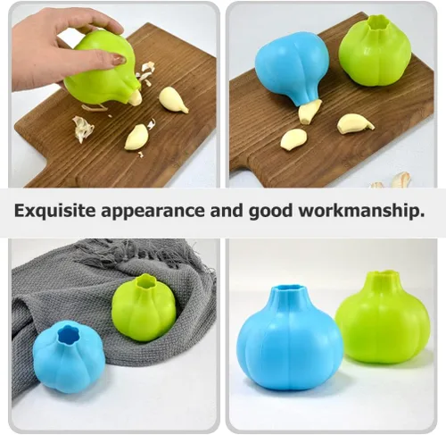 Miniatura 4 de CALLARON Pelador de ajo de silicona, 2 piezas, pelador de ajos, removedor de piel de silicona, tubo de pelado, herramientas de cocina para el hogar