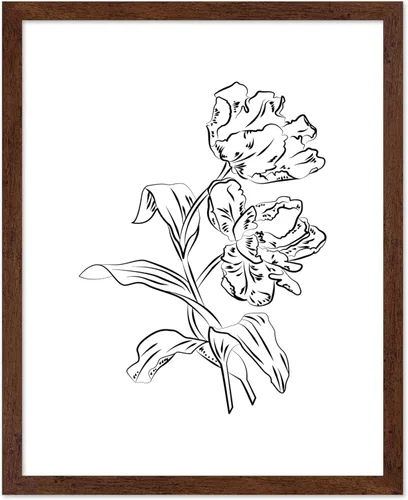 Miniatura 38 de Poster Master Póster de peonías – Estampado de flores retro – Ilustración floral – Ilustración en blanco y negro – Diseño de línea y abstracto