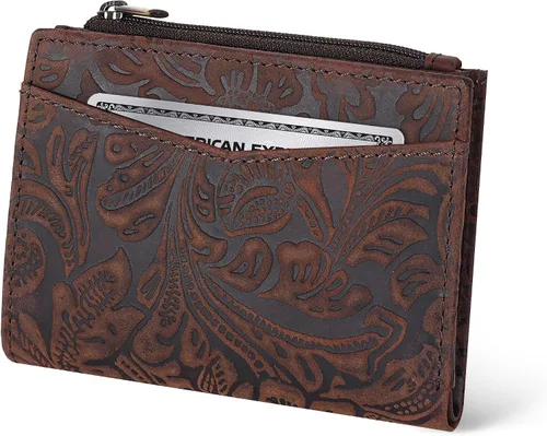 Miniatura 16 de Oak Leathers Cartera de cuero para mujer – Monedero pequeño RFID para tarjetas de crédito y soporte de identificación para damas, regalo