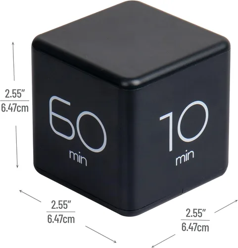 Miniatura 3 de Mind Reader Temporizador de productividad, cuatro ajustes de tiempo, 2 ajustes de volumen, portátil, motivador, sonido cronómetro, versátil, negro
