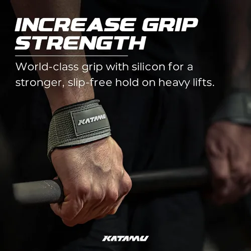 Miniatura 5 de Katamu Premium Weightlifting Straps — Heavy Duty Cotton Lifting Straps with Neoprene Padding for Deadlifts, Powerlifting and Strength Training, Men