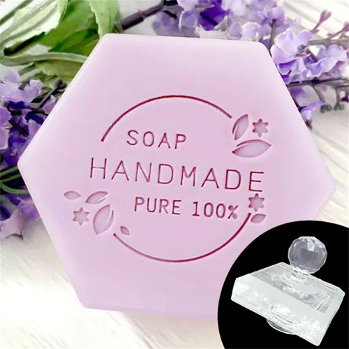 Miniatura 6 de Sello acrílico transparente hecho a mano con palabras de jabón, sello en relieve, personalidad, manualidades, capítulos acrílicos (9, manija)