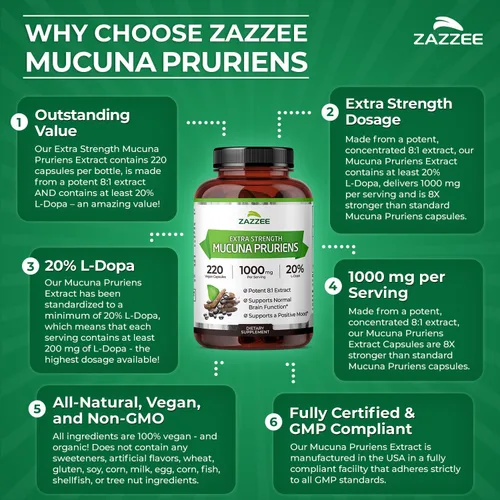 Miniatura 6 de Mucuna Pruriens L-Dopa Extra Strength