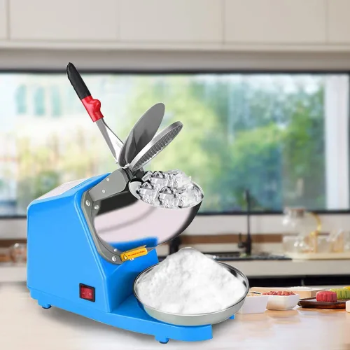 Miniatura 4 de Yahpetes Máquina eléctrica de hielo afeitado, 1 unidad, trituradora de hielo de doble cuchilla, máquina de cono de nieve, 187 lbs/hora para uso