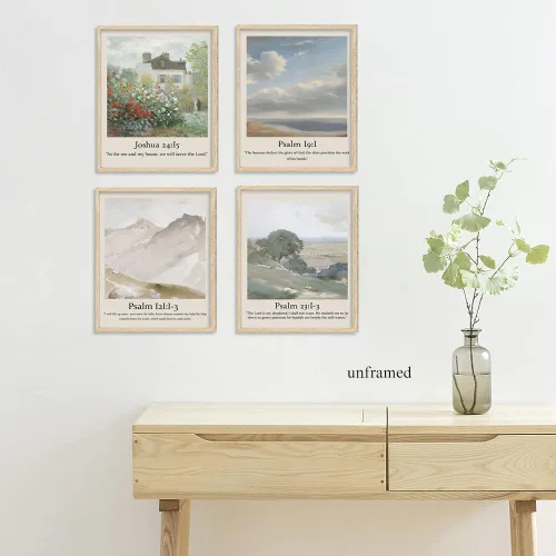 Miniatura 7 de Juego de 6 imágenes de Jesús cristiano con versículos bíblicos, arte de pared, Salmos, Escrituras, galería, impresiones religiosas, arte de pared