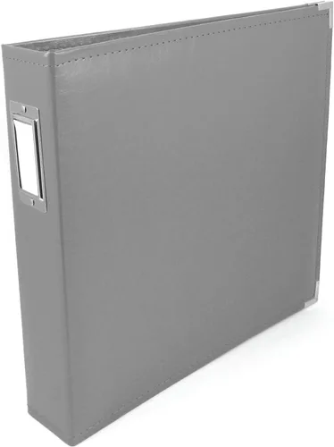 We R Memory Keepers, 12 x 12 pulgadas, carbón, protege recuerdos y fotos, piel sintética sin ácidos, anillos sin enganches, incluye 5 protectores de