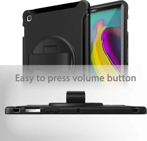 Miniatura 6 de Dteck Funda para Galaxy Tab S5e 2019, resistente, de cuerpo completo, resistente, a prueba de golpes, con correa de mano giratoria para tableta