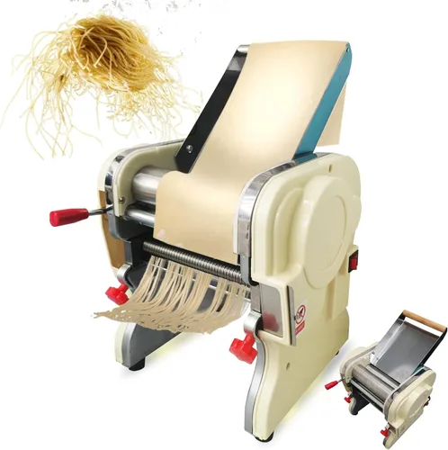 Máquina eléctrica para hacer pasta, Máquina automática de fideos, Máquina de prensado de rodillo de masa de acero inoxidable, Hoja de fideos redonda