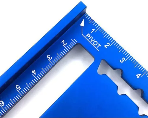 Miniatura 5 de ASNOMY Regla triangular de 7 pulgadas y 12 pulgadas, transportador cuadrado de viga negra, regla triangular de aleación de aluminio de alta