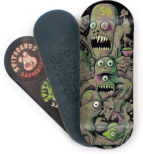 Miniatura 3 de SPITBOARDS® Tabla de Diapasón de 34 mm - Madera Real (5 Capas) Forma Clásica de Popsicle Street - Tamaño: 34 x 96 mm - Tabla Gráfica Única