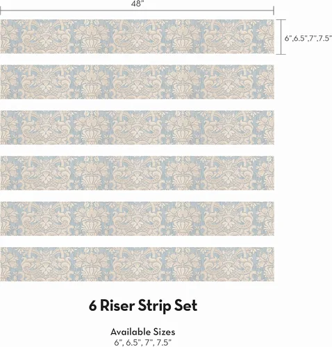 Miniatura 4 de Damask Weaves - Tiras elevadoras de escaleras con aspecto texturizado para despegar y pegar