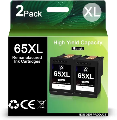 Cartuchos de tinta negros 65XL de repuesto para impresora HP 65XL Ink 65 de alto rendimiento con Envy 5055 5052 5058 DeskJet 3755 2655 3752 3720