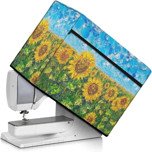 Miniatura 16 de Funda para máquina de coser con estampado floral, estilo bohemio, resistente a las manchas, ligera, impermeable, cubierta antipolvo con bolsillos