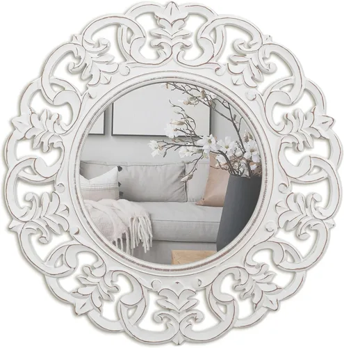 Miniatura 13 de JFY Designs Espejo de Pared y Acento Decoración de Pared - Espejo de Tocador con Marco de Madera Laminada, Espejos de Pared Montados Estilo Boho