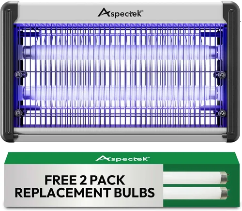 Miniatura 9 de ASPECTEK Exterminador eléctrico de insectos, bombillas UV de 20 W, mosquitos de alto voltaje, mata moscas y polillas, control de insectos