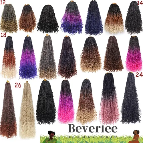 Miniatura 4 de Beverlee Goddess Box - Trenzas de ganchillo de 8 pulgadas, 8 paquetes de trenzas de ganchillo bohemias, extremos rizados, pelo sintético rizado