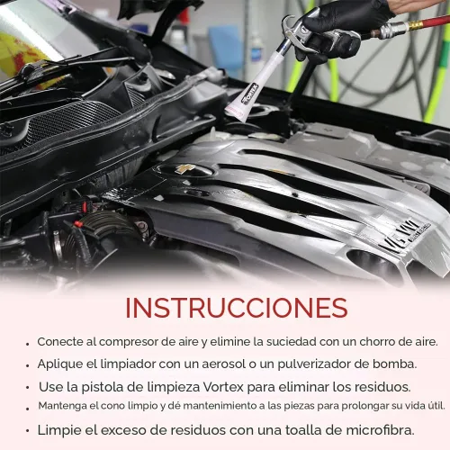 Miniatura 5 de HI-TECH - Pistola de limpieza de aire Vortex II – Herramienta profesional de detalle automático para limpieza profunda de interiores y exteriores