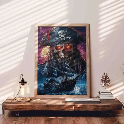 Miniatura 3 de Rompecabezas de 1000 piezas para adultos, rompecabezas de barco pirata para desafiantes juegos de actividades familiares, rompecabezas de arte