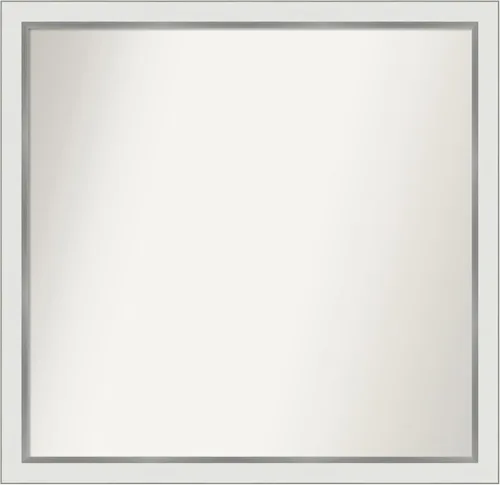 Miniatura 260 de Amanti Art Espejo de baño blanco para sobre el fregadero, 30 x 35 pulgadas, espejo de tocador rectangular estrecho de Eva de oro blanco, marco