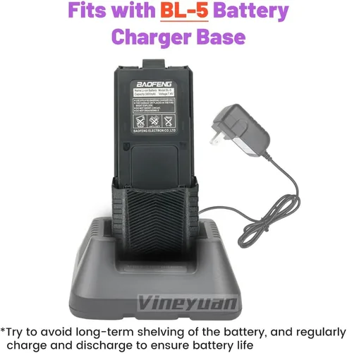 Miniatura 4 de BL-5L 3800mAh Batería extendida para UV-5R UV-5RA UV-5RB UV-5RE BF-F8HP Series Radio Batería con cable cargador USB