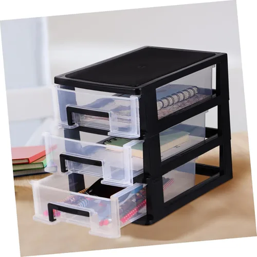 Miniatura 2 de SEWACC Organizador de almacenamiento de cajones de escritorio transparente estante gabinete transparente de tres capas para una gestión eficiente