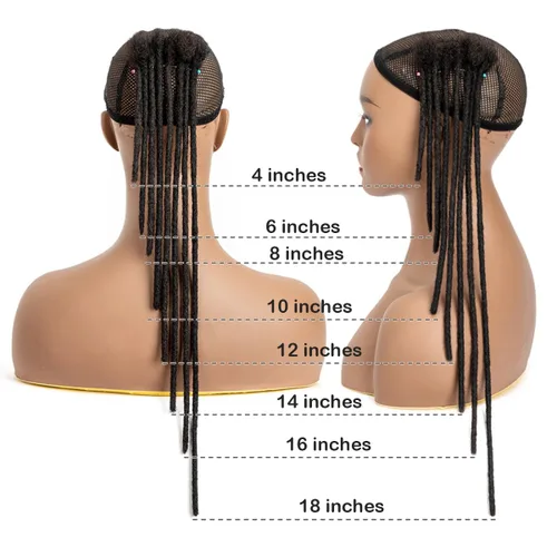 Miniatura 8 de DAIXI 0.2cm y 0.4cm y 0.6cm y 0.8cm de grosor 4-18 pulgadas 10 hebras extensiones de rastas de cabello humano 100% real para hombres/mujeres