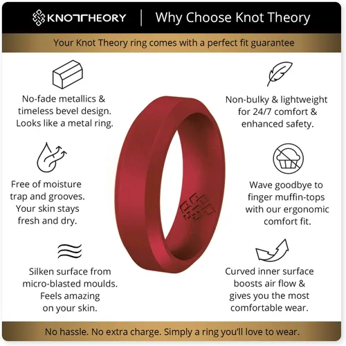 Miniatura 17 de Knot Theory - Anillo de boda de silicón para hombres y mujeres Anillos de goma finos de calidad superior con gran estilo, comodidad; son ideales