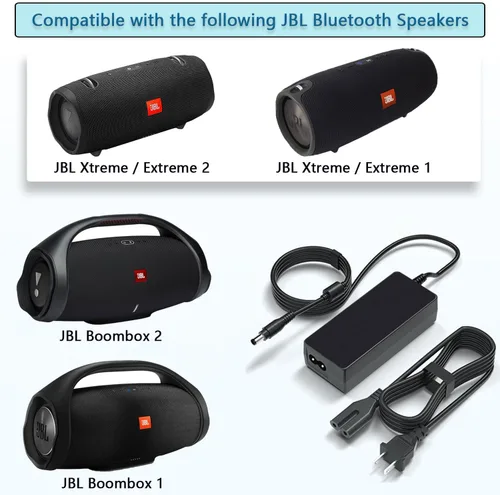 Miniatura 2 de Reemplazo de 19 V para cargador JBL Xtreme 2, compatible con JBL Xtreme 1 2, Extreme 1 2, Boombox 1 2 altavoz Bluetooth inalámbrico portátil