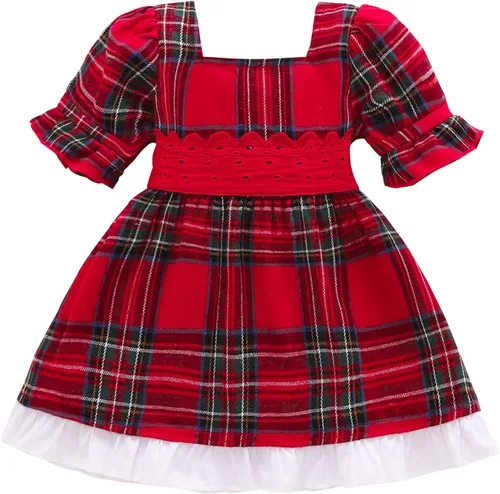 Vestido de Navidad para bebé niña, vestido rojo de princesa de Papá Noel, vestido rojo festivo, vestido de fiesta de Año Nuevo
