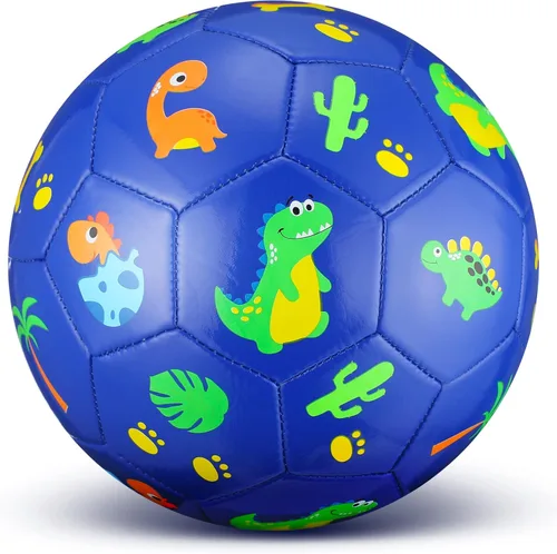 Miniatura 6 de HyDren Balón de fútbol para niños, tamaño 3 con inflador, oficial de dibujos animados, duradero, deportes al aire libre, interiores, juego