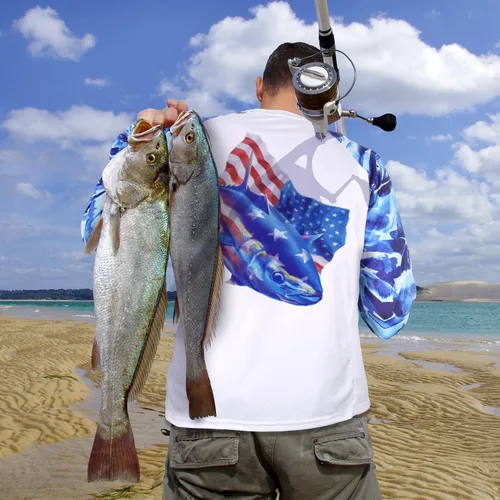 Miniatura 22 de Palmyth - Camiseta de pesca para hombre, con manga larga, protección solar ultravioleta FPU 50+, con bolsillo