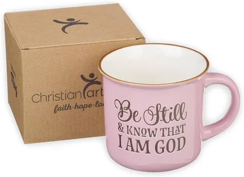Miniatura 6 de Taza de café de cerámica estilo campamento rosa de Christian Art Gifts – 13 oz. Taza de café y té inspiradora con escritura bíblica segura