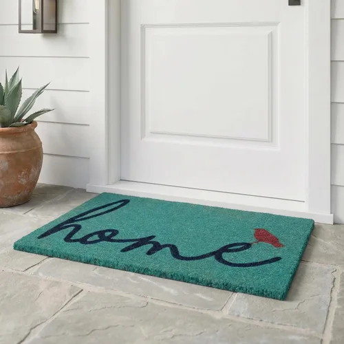 Miniatura 76 de Fab Habitat Felpudo extra grueso, tejido a mano, duradero, fibra de coco natural, entrada, puerta delantera, porche, patio, pájaros en rama, gris