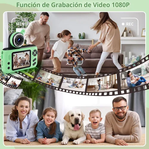 Miniatura 7 de Makolle Cámara para niños, regalos de cumpleaños para niños y niñas de 3 a 8 años, grabadora de video para niños de 8 a 12 años, videocámara digital