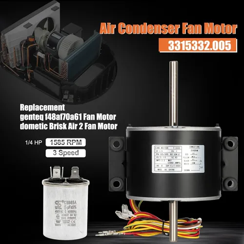 Miniatura 2 de 3315332.005, 3315332.005 Reemplazo del motor del ventilador genteq F48AF70A61, motor de ventilador Dometic Brisk Air II, repuesto OEM para Dometic